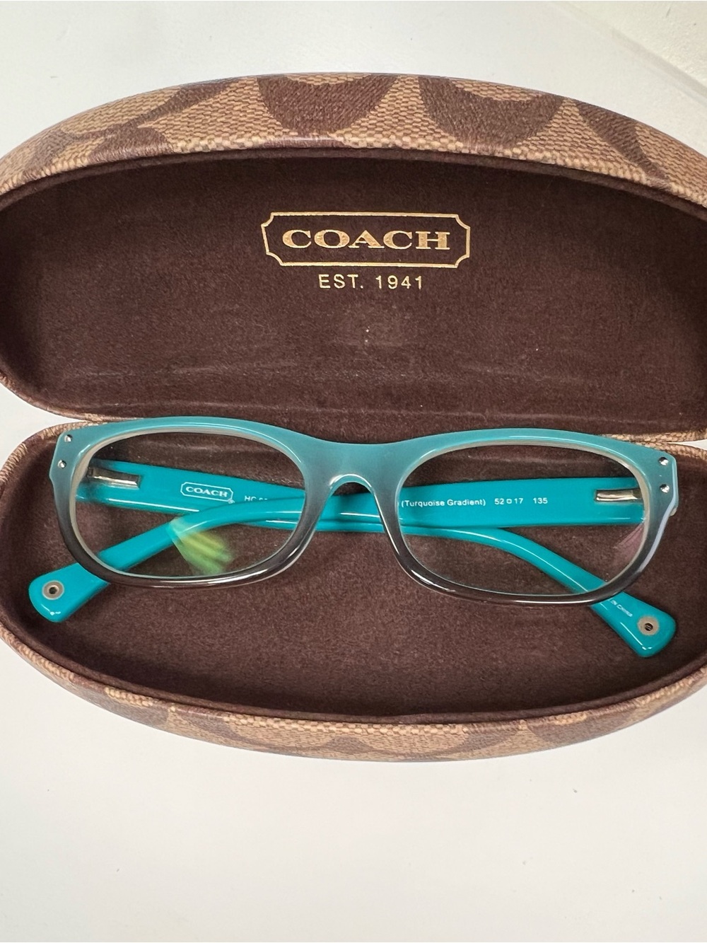 Coach Turquoise Gradient Eyeglass Frames with Case